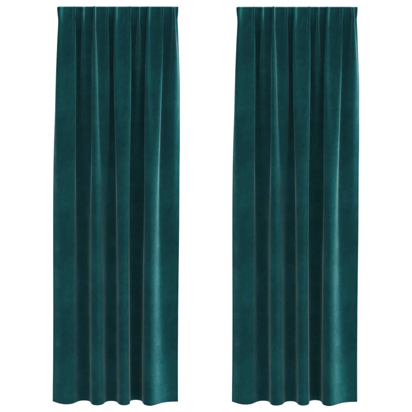 Blendingsgardiner 2 pcs Mørkegrønn 140 x 260 cm Fløyel vidaXL