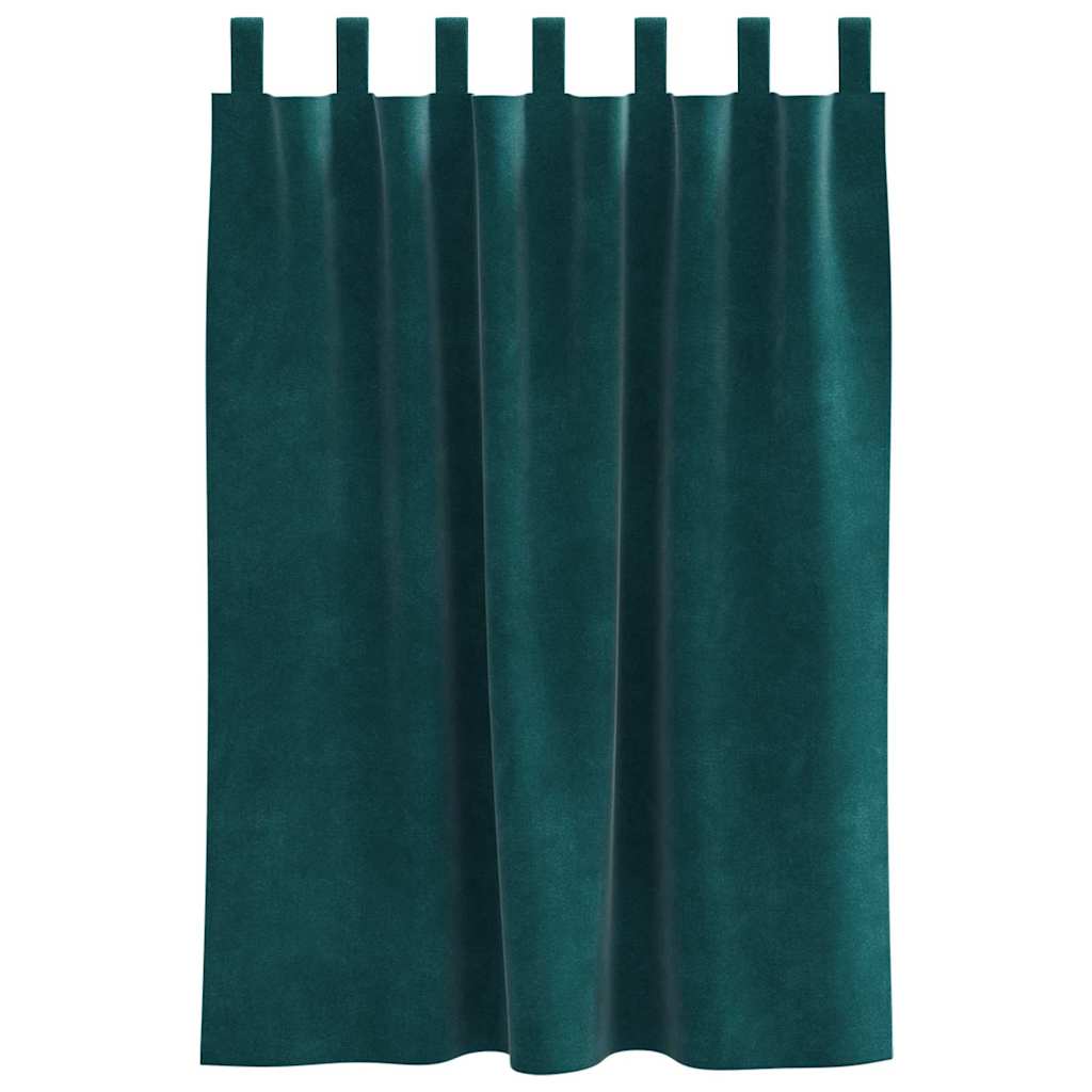 Blendingsgardiner 2 pcs Mørkegrønn 140 x 140 cm Fløyel vidaXL