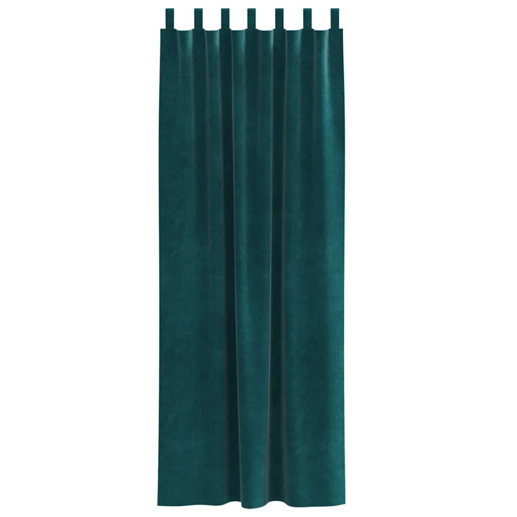 Blendingsgardiner 2 pcs Mørkegrønn 140 x 225 cm Fløyel vidaXL