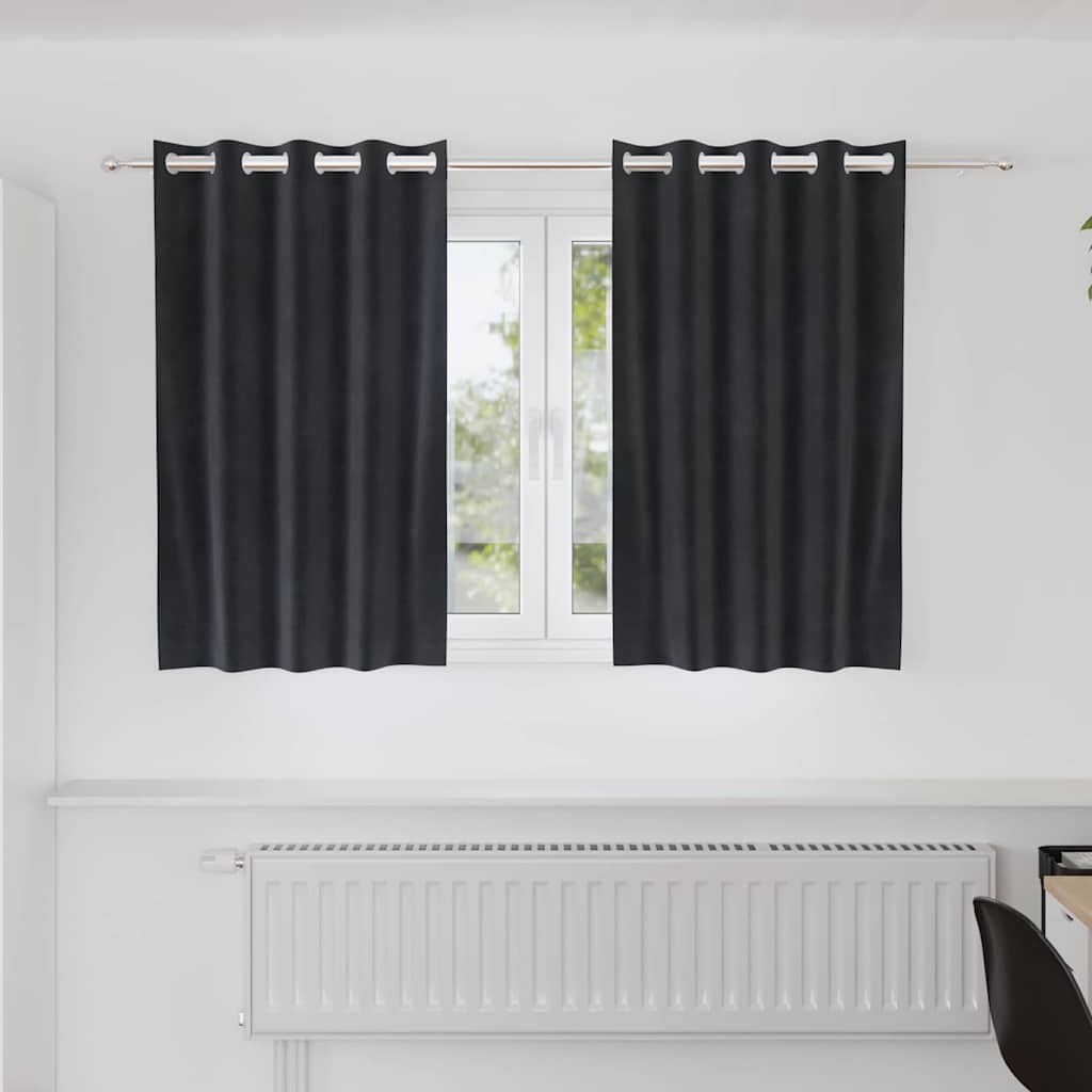 Blendingsgardiner 2 pcs Mørkegrå 140 x 140 cm Fløyel