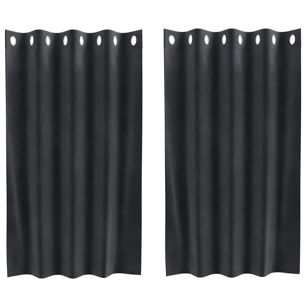 Blendingsgardiner 2 pcs Mørkegrå 140 x 140 cm Fløyel
