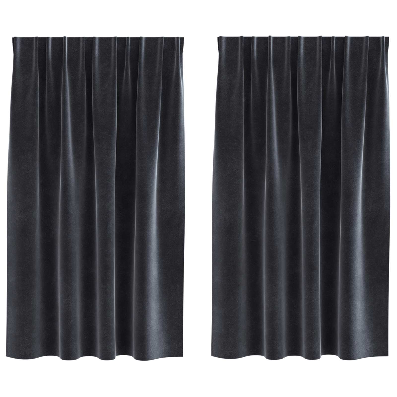 Blendingsgardiner 2 pcs Mørkegrå 140 x 140 cm Fløyel vidaXL
