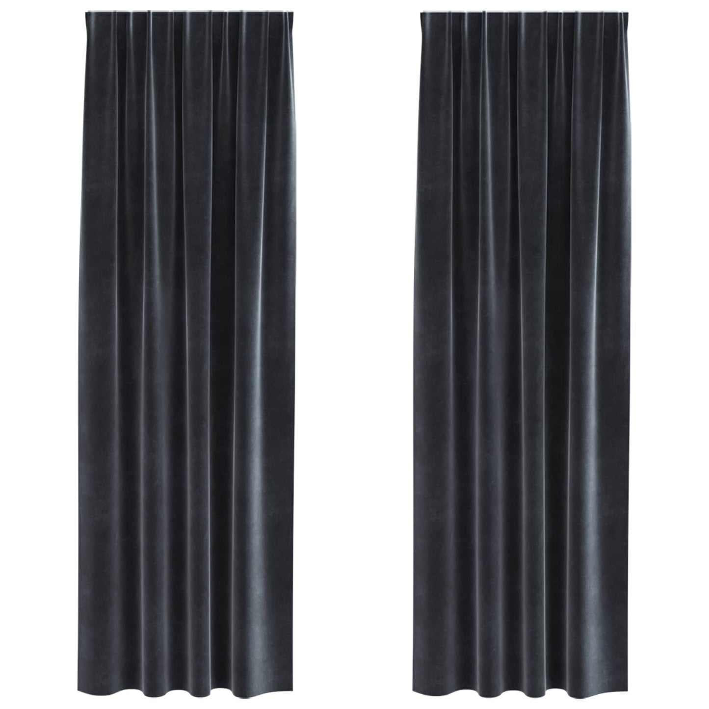 Blendingsgardiner 2 pcs Mørkegrå 140 x 260 cm Fløyel