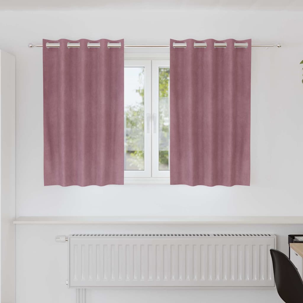 Blendingsgardiner 2 pcs Mørk rosa 140 x 140 cm Fløyel