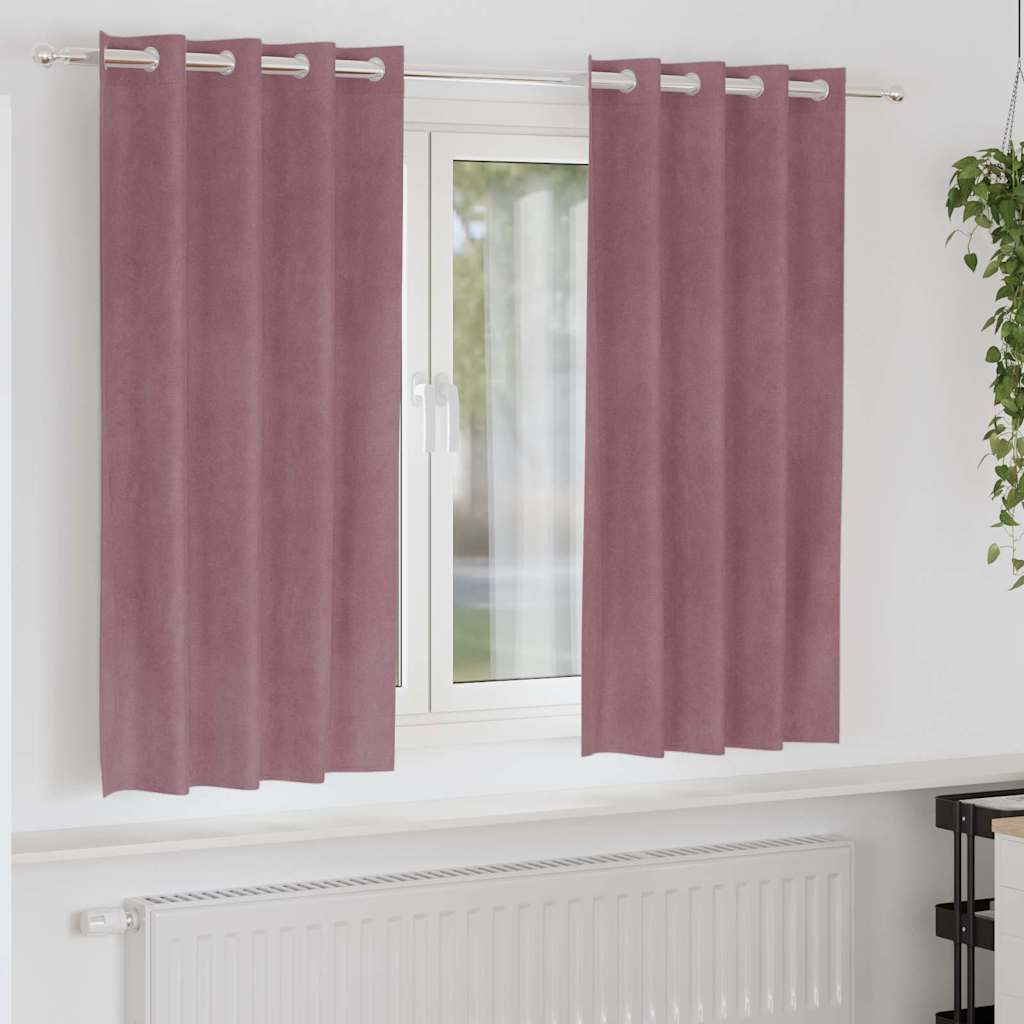 Blendingsgardiner 2 pcs Mørk rosa 140 x 175 cm Fløyel