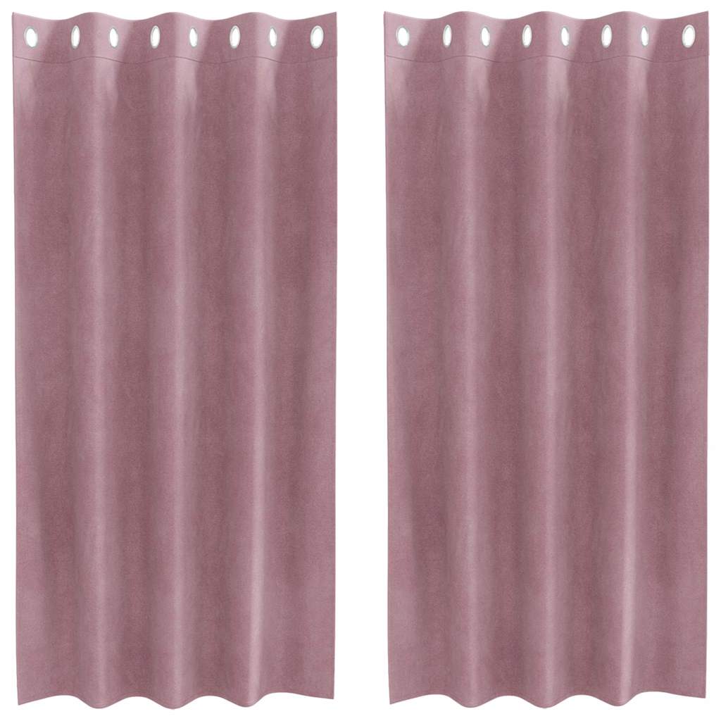 Blendingsgardiner 2 pcs Mørk rosa 140 x 175 cm Fløyel
