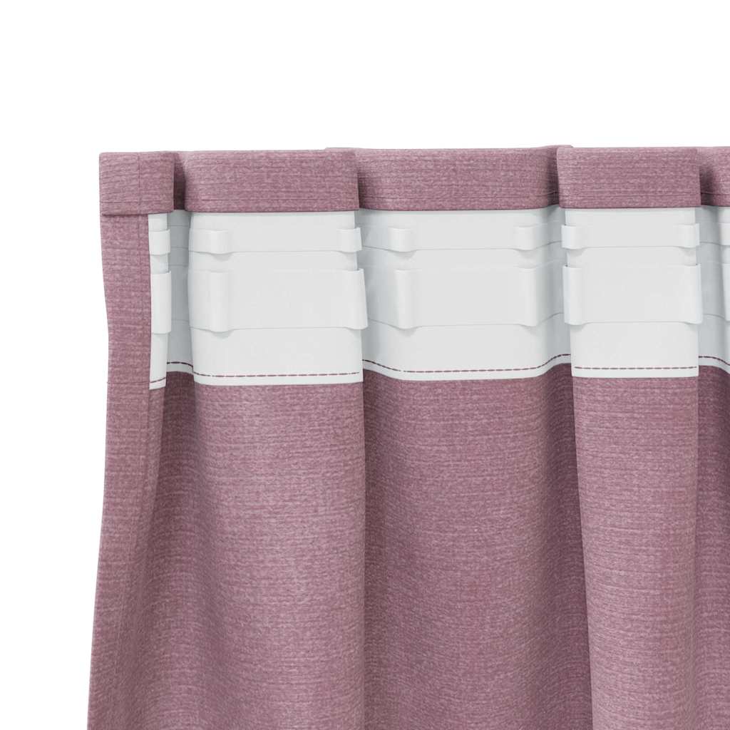 Blendingsgardiner 2 pcs Mørk rosa 140 x 140 cm Fløyel