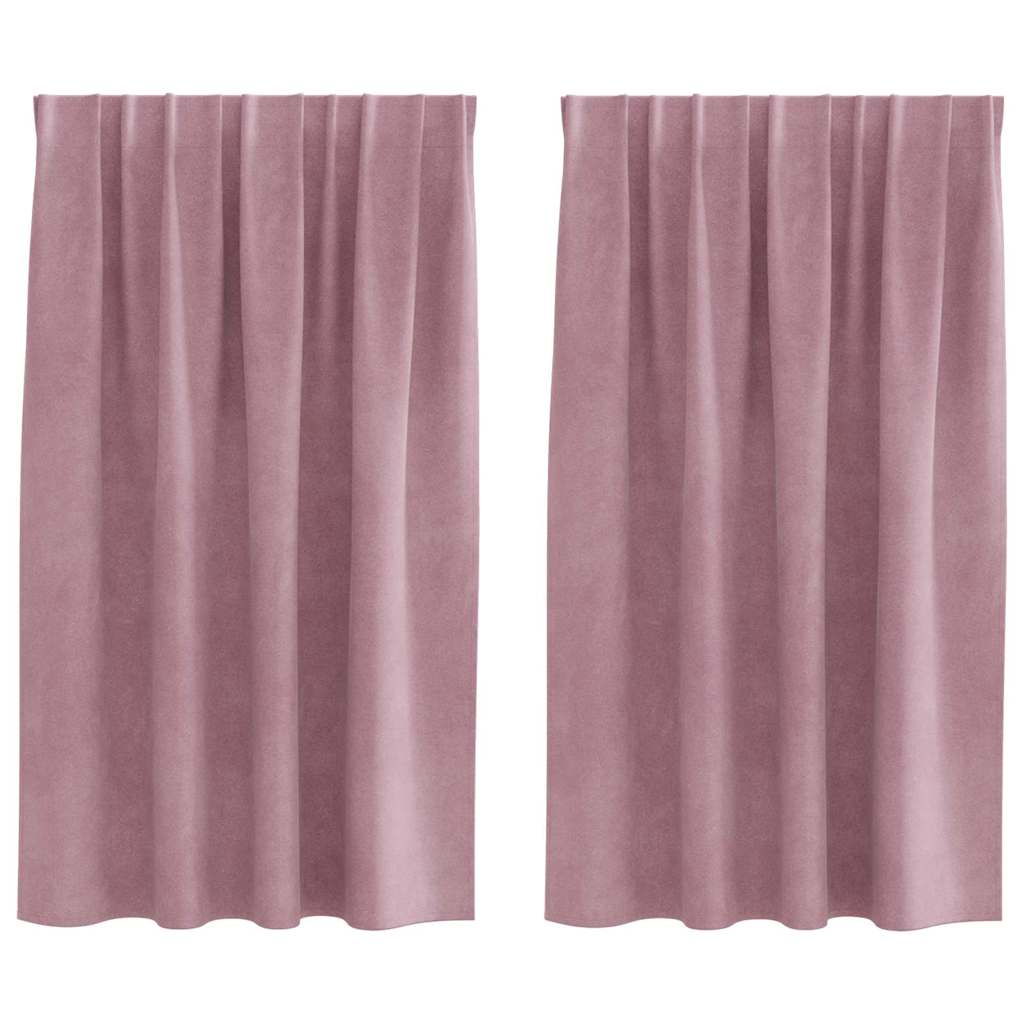 Blendingsgardiner 2 pcs Mørk rosa 140 x 140 cm Fløyel