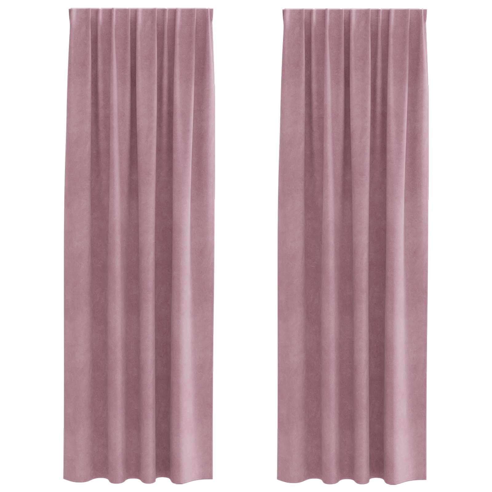 Blendingsgardiner 2 pcs Mørk rosa 140 x 225 cm Fløyel vidaXL