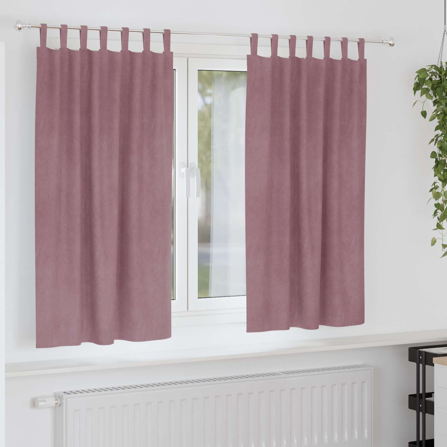 Blendingsgardiner 2 pcs Mørk rosa 140 x 175 cm Fløyel