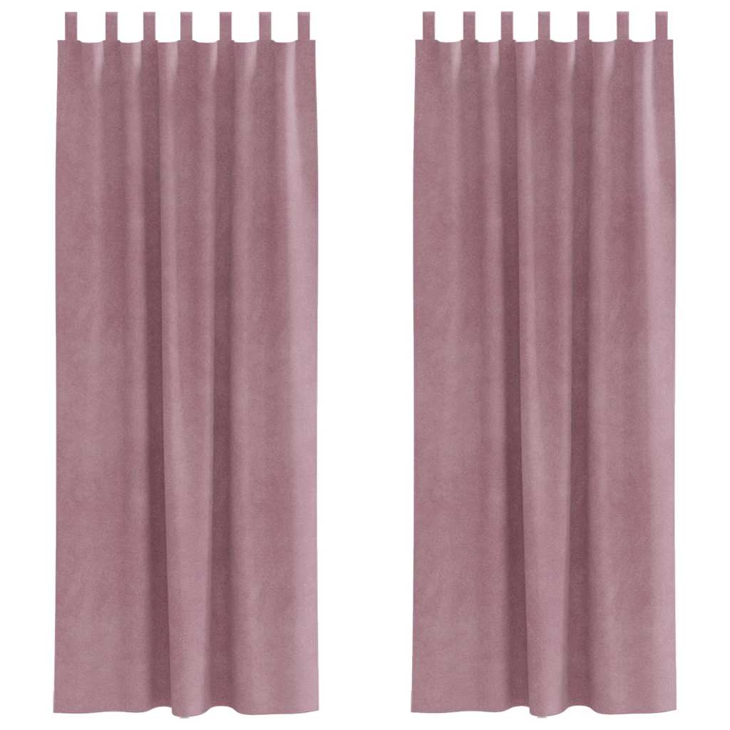 Blendingsgardiner 2 pcs Mørk rosa 140 x 260 cm Fløyel vidaXL