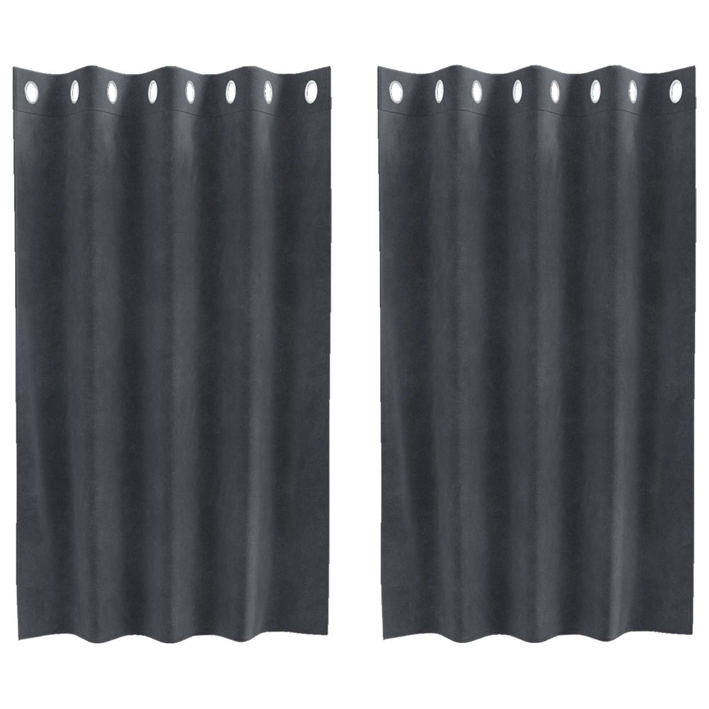 Blendingsgardiner 2 stk. Lysegrå 140 x 140 cm Fløyel
