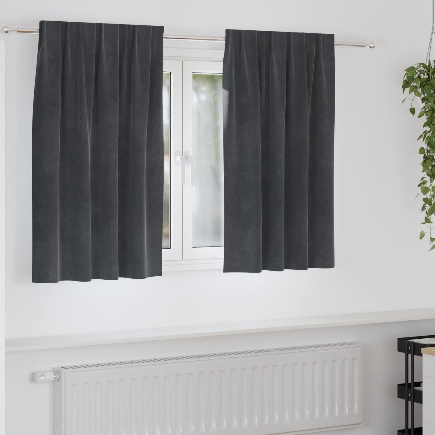 Blendingsgardiner 2 pcs Lysegrå 140 x 140 cm Fløyel vidaXL