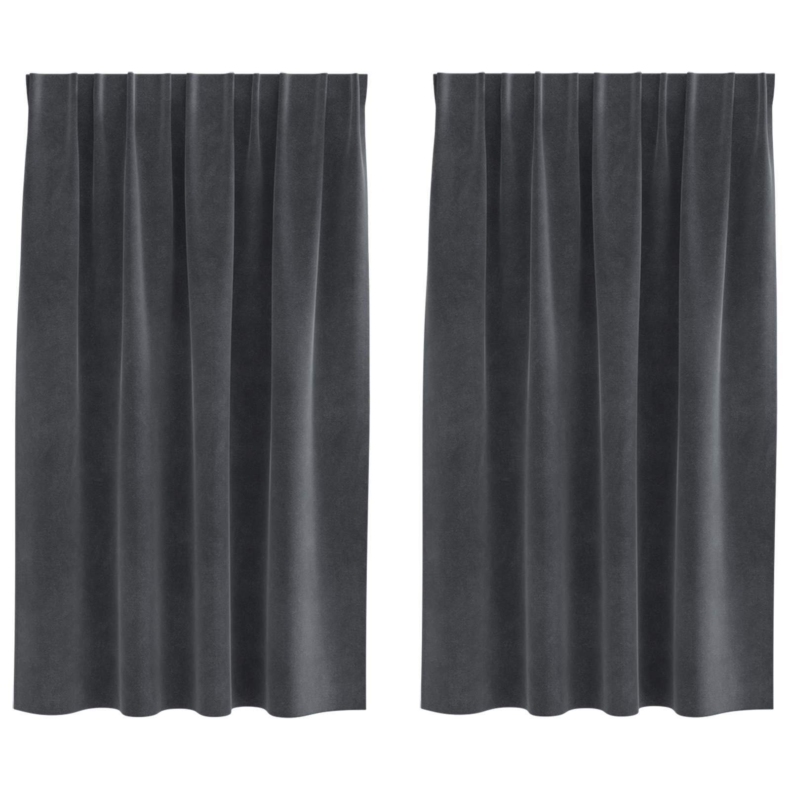 Blendingsgardiner 2 pcs Lysegrå 140 x 140 cm Fløyel vidaXL