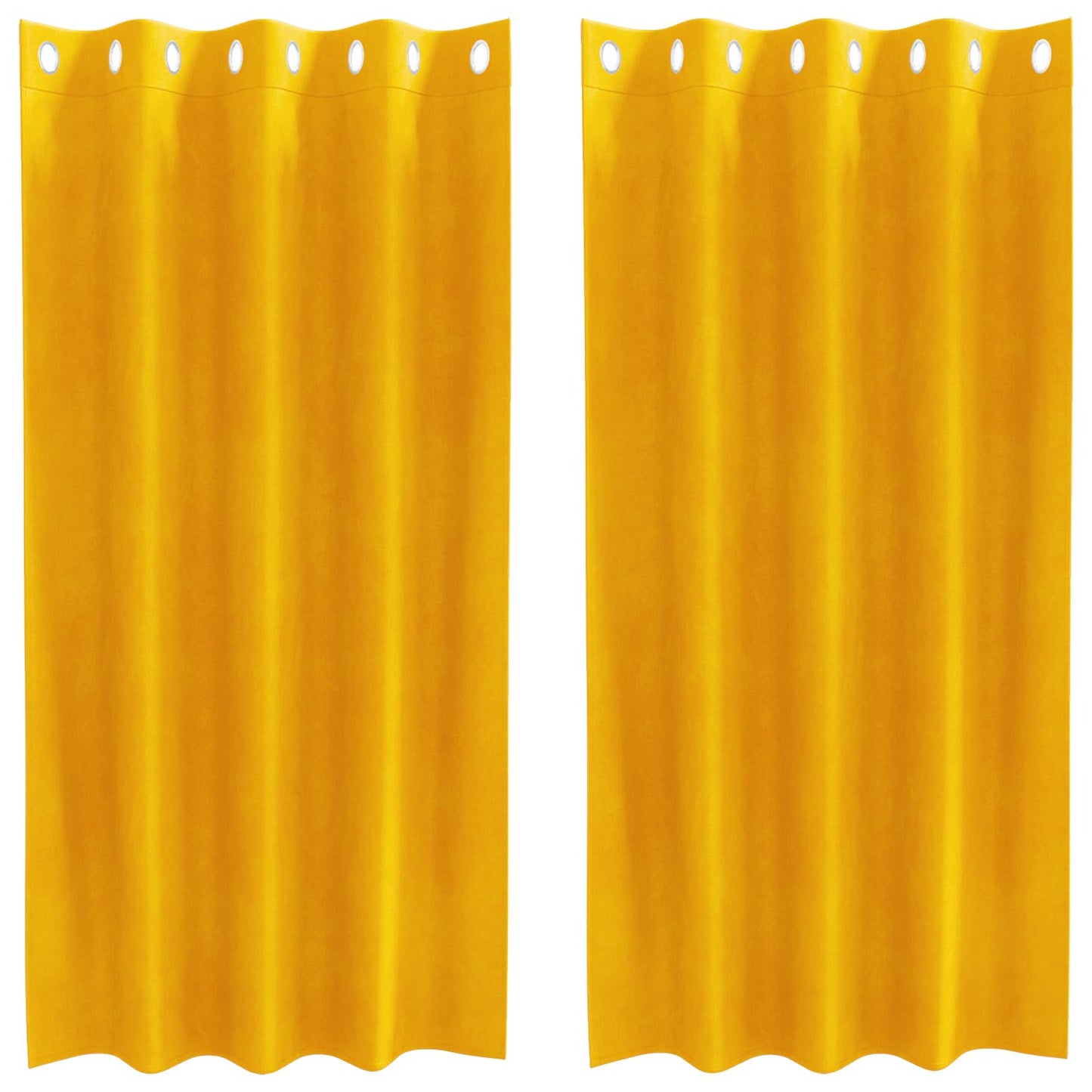 Blendingsgardiner 2 pcs Sennepsgul 140 x 175 cm Fløyel
