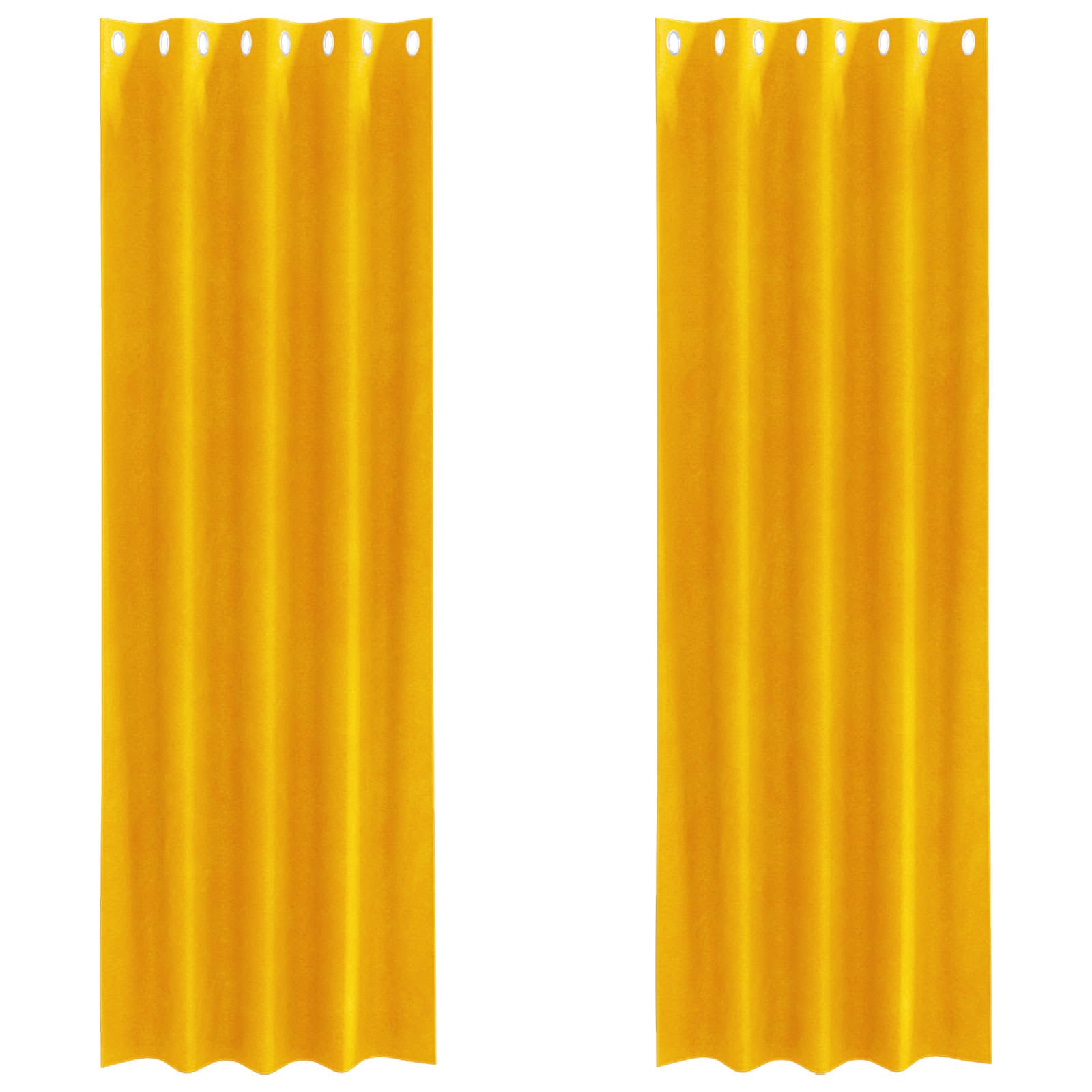 Blendingsgardiner 2 pcs Sennepsgul 140 x 260 cm Fløyel vidaXL