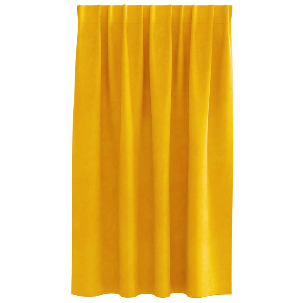 Blendingsgardiner 2 pcs Sennepsgul 140 x 140 cm Fløyel