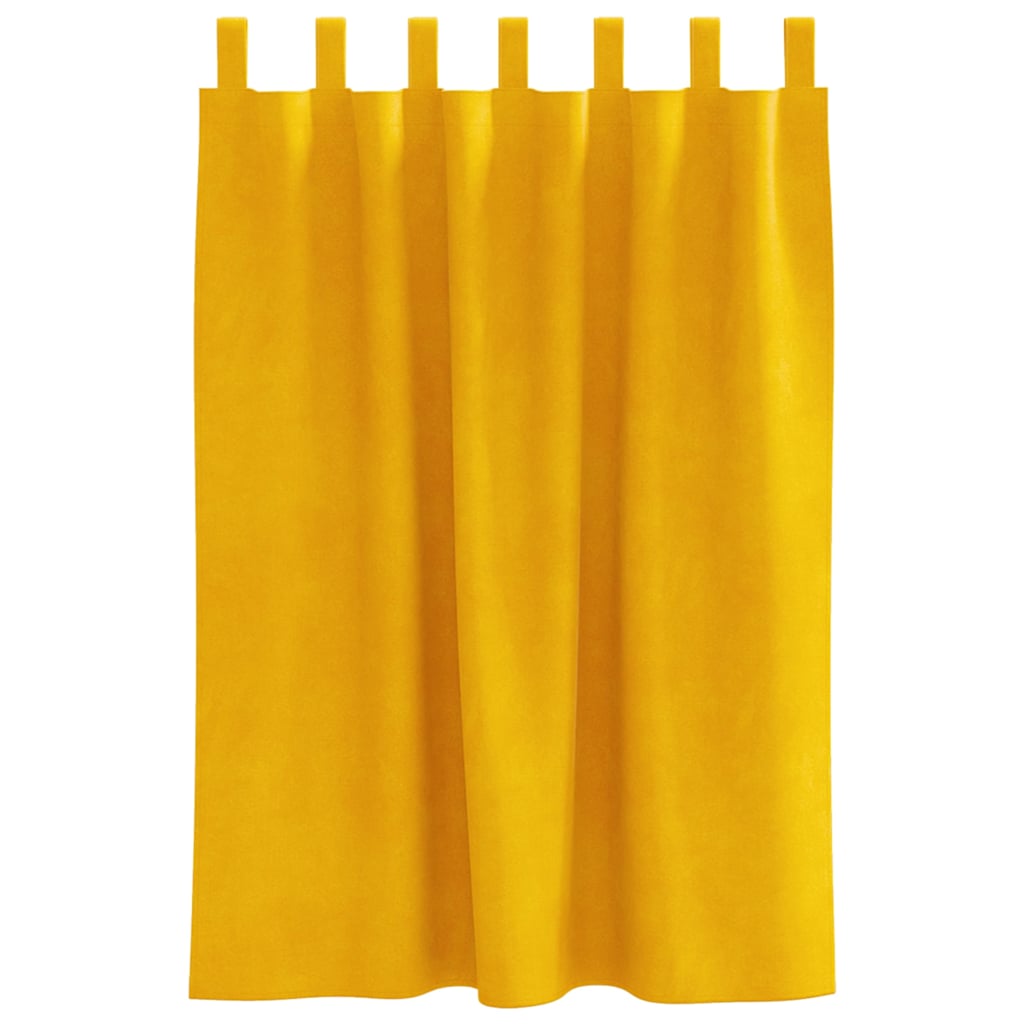 Blendingsgardiner 2 pcs Sennepsgul 140 x 140 cm Fløyel