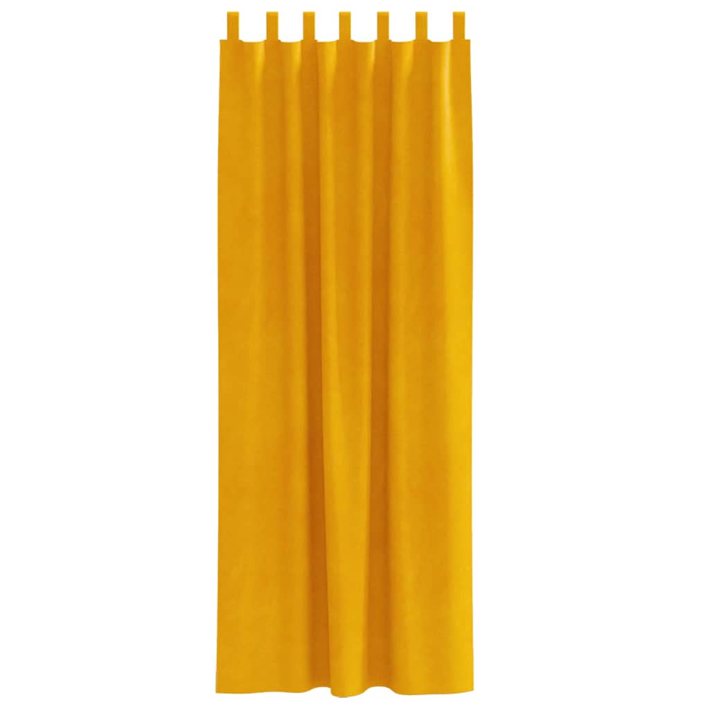 Blendingsgardiner 2 pcs Sennepsgul 140 x 260 cm Fløyel vidaXL