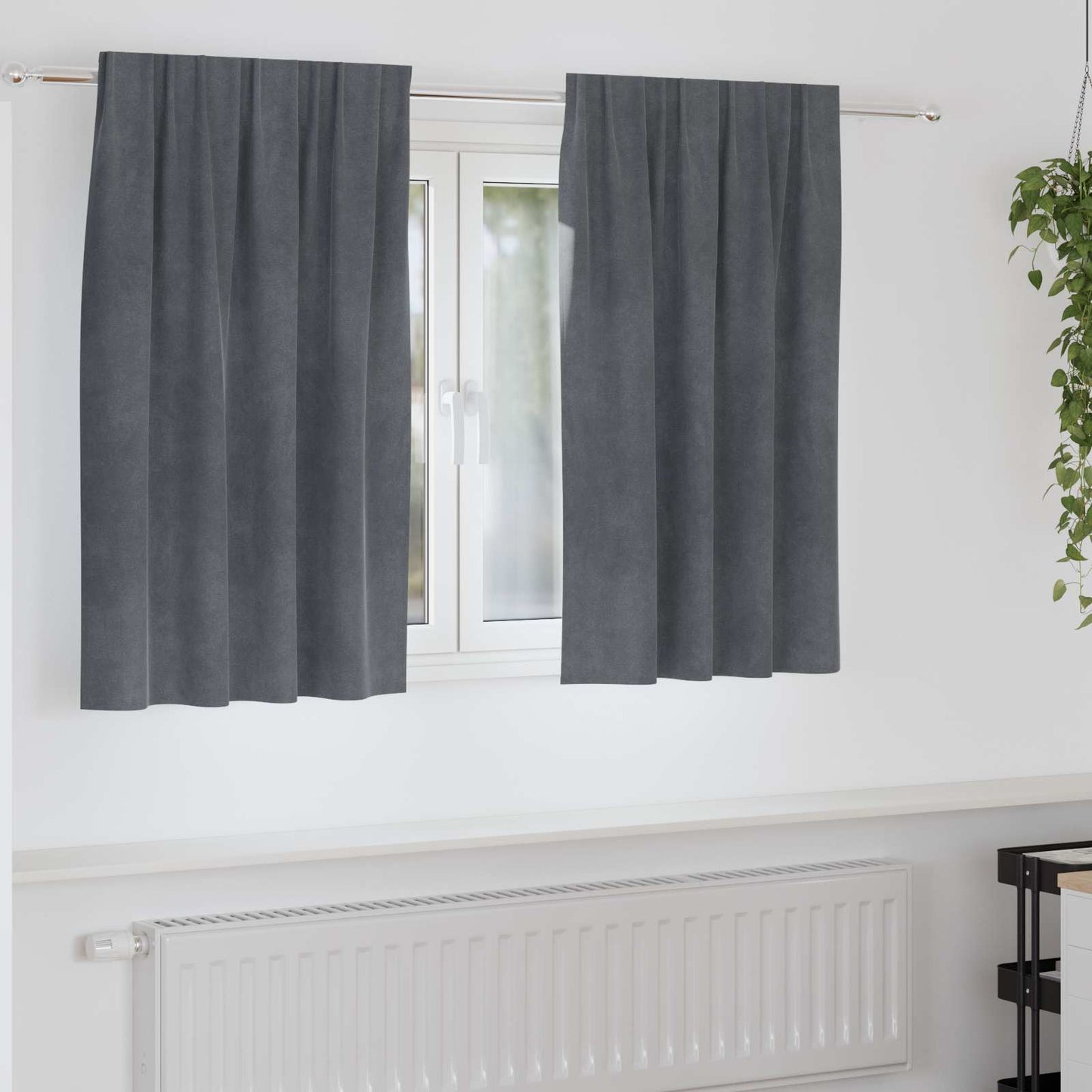 Blendingsgardiner 2 pcs Lysegrå 140 x 140 cm Fløyel