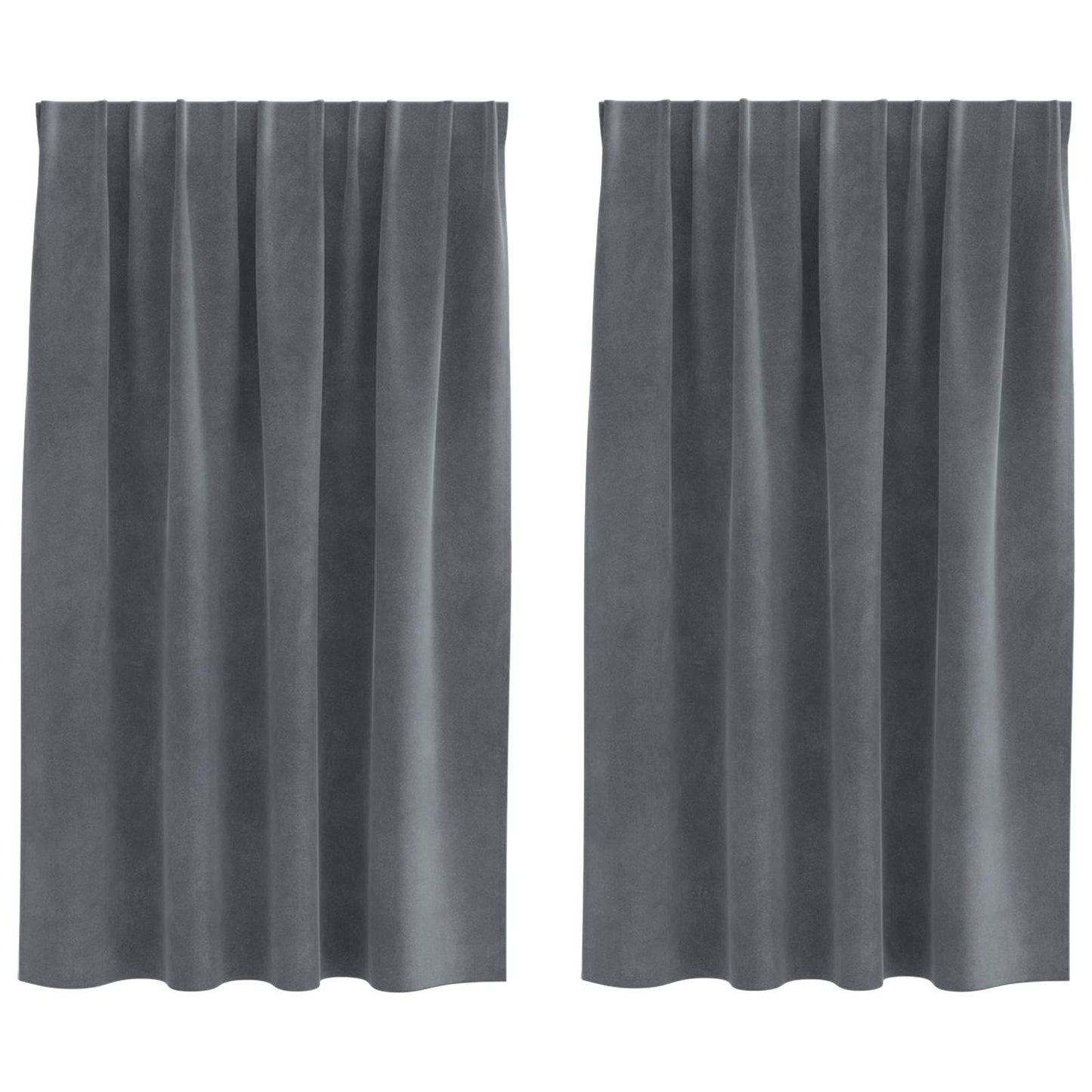 Blendingsgardiner 2 pcs Lysegrå 140 x 140 cm Fløyel