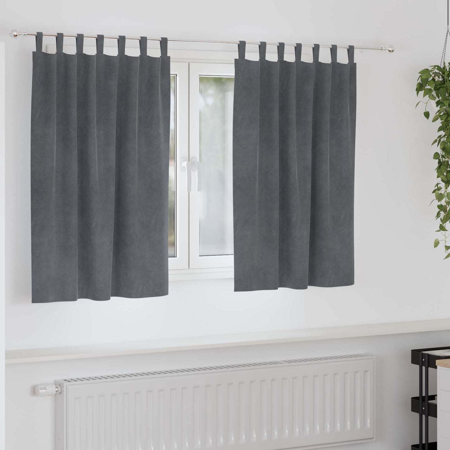 Blendingsgardiner 2 pcs Lysegrå 140 x 140 cm Fløyel