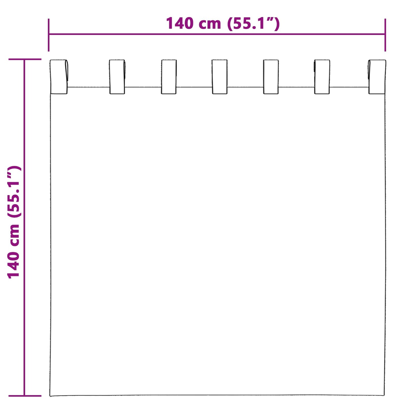 Blendingsgardiner 2 pcs Lysegrå 140 x 140 cm Fløyel