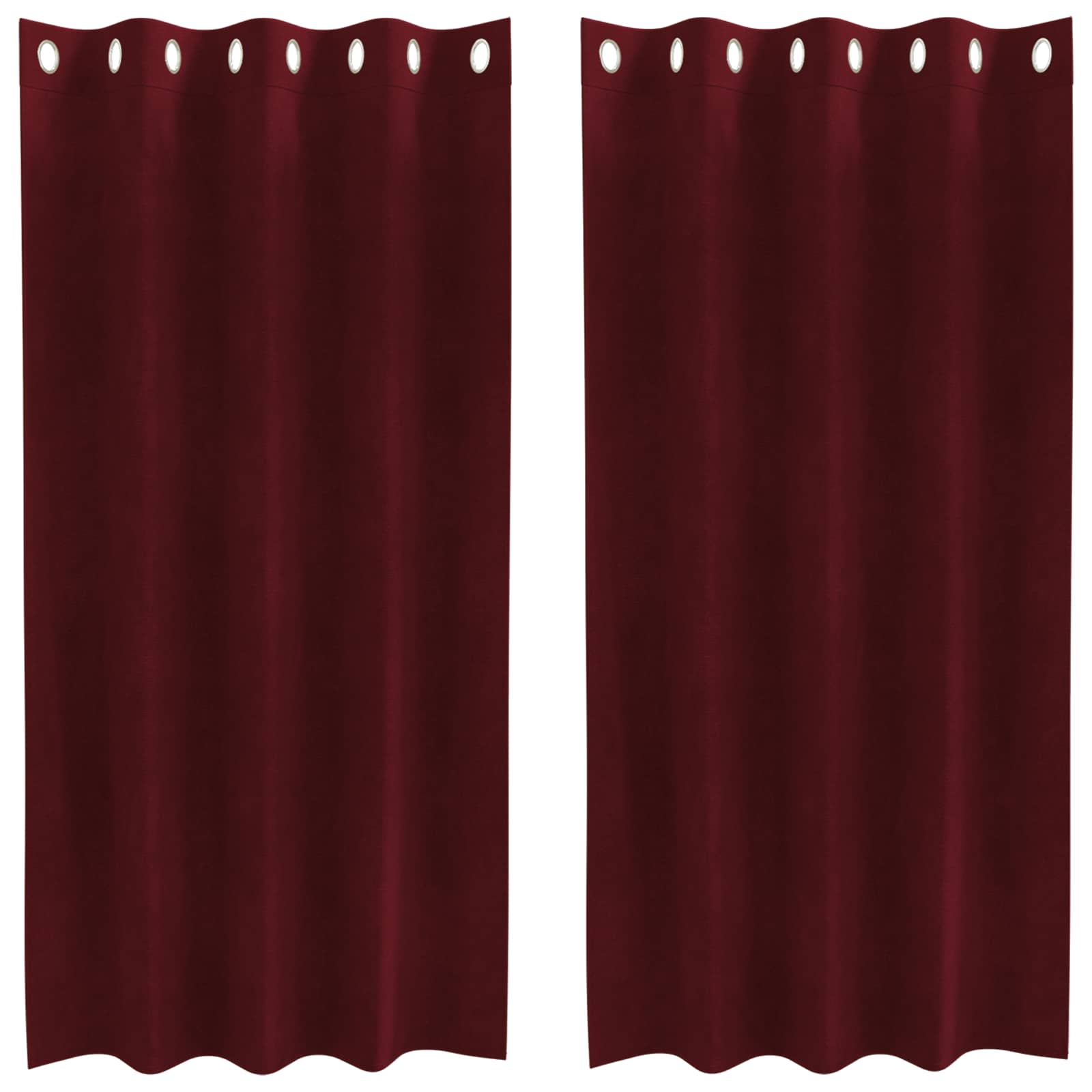 Blendingsgardiner 2 pcs Vinrød 140 x 175 cm Fløyel vidaXL