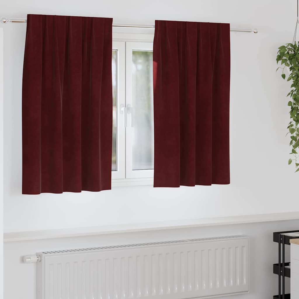 Blendingsgardiner 2 pcs Vinrød 140 x 140 cm Fløyel
