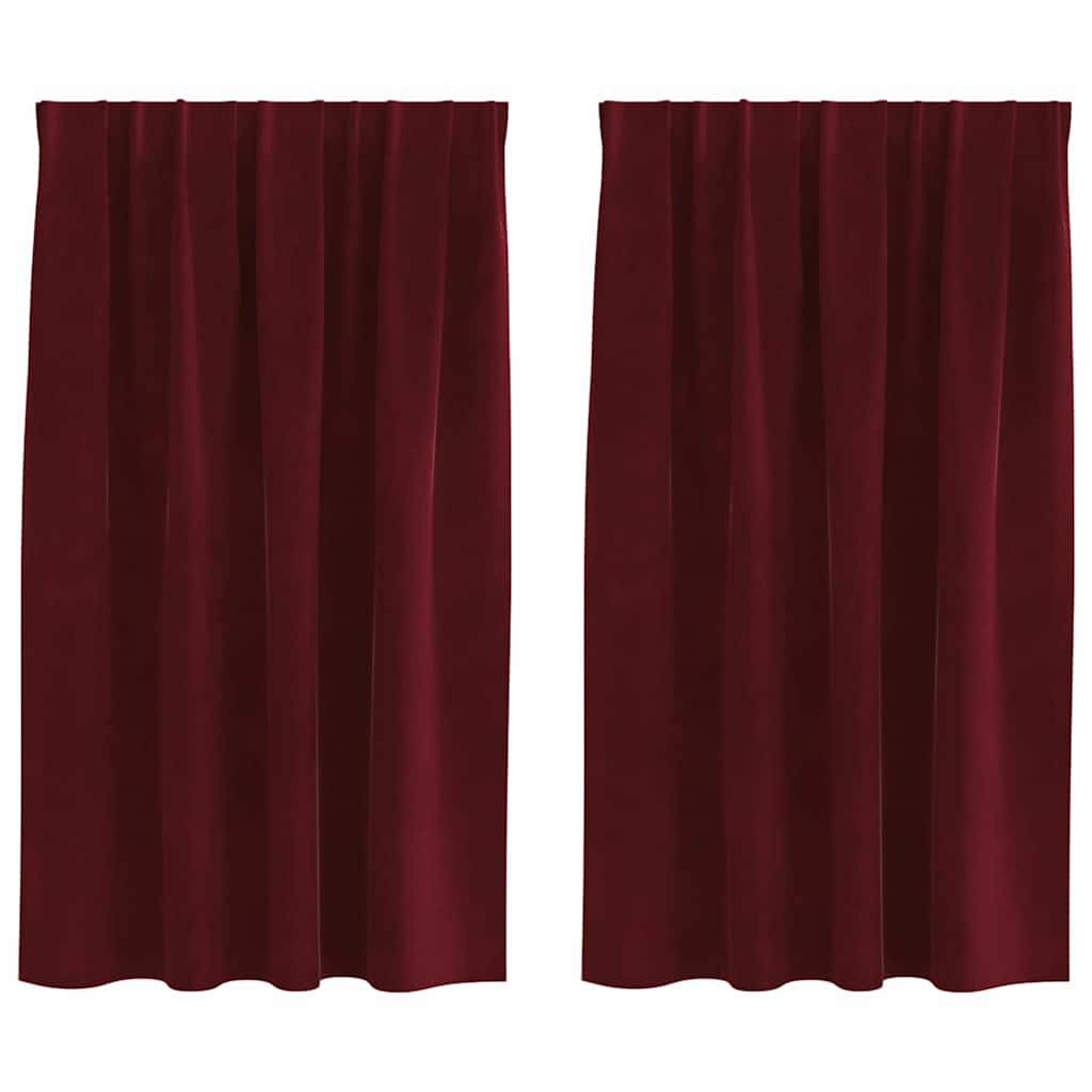 Blendingsgardiner 2 pcs Vinrød 140 x 140 cm Fløyel