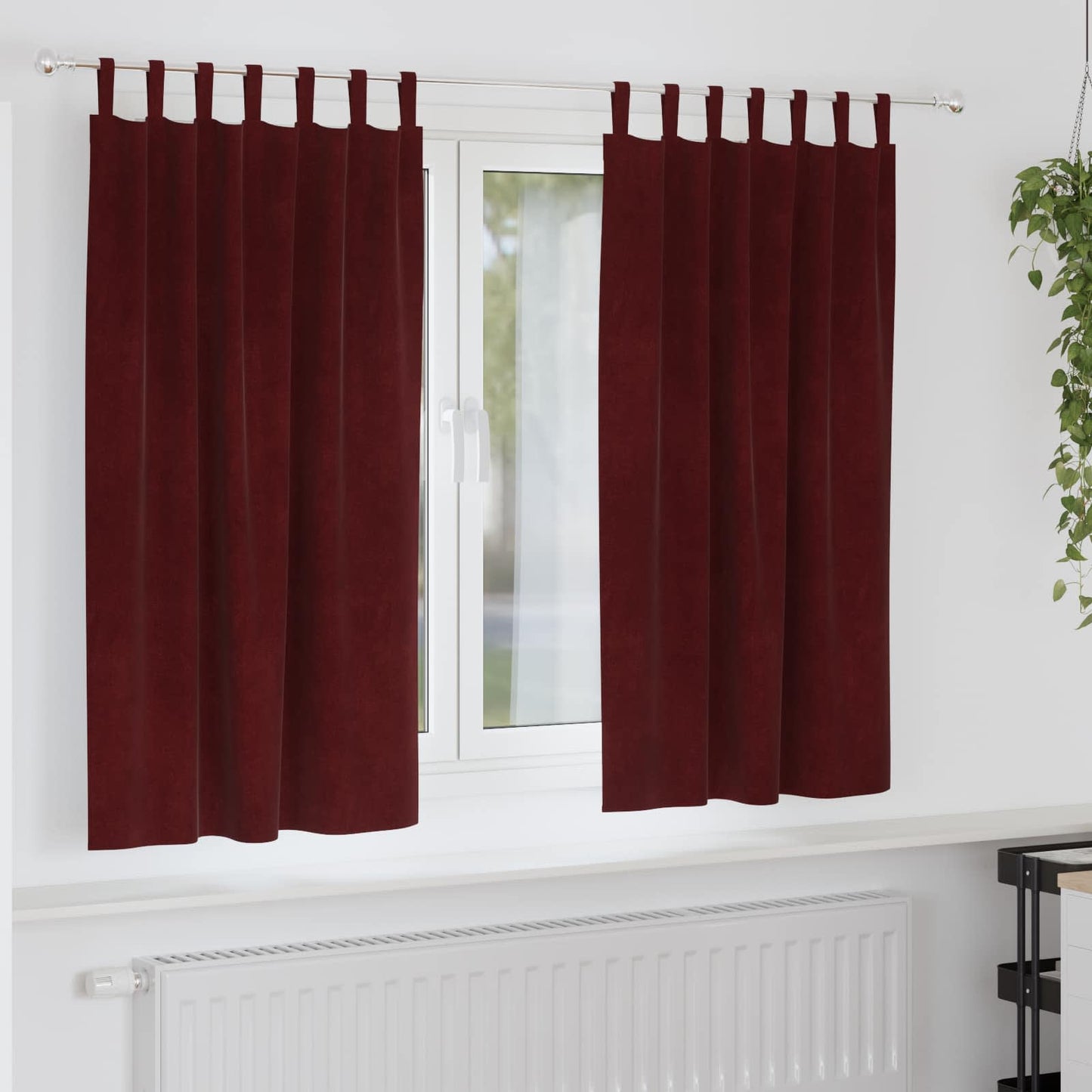 Blendingsgardiner 2 pcs Vinrød 140 x 175 cm Fløyel