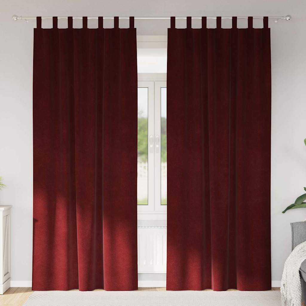 Blendingsgardiner 2 pcs Vinrød 140 x 260 cm Fløyel