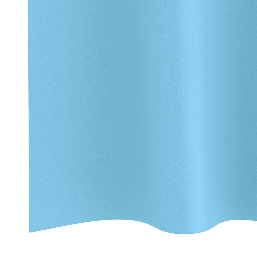 Mørkleggende Gardiner med Ringer 2 pcs Lys blå 225 x 140 cm