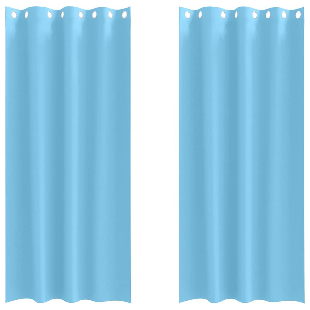 Mørkleggende Gardiner med Ringer 2 pcs Lys blå 225 x 140 cm