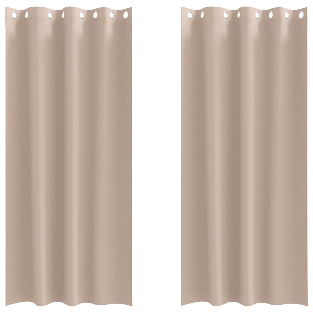 Mørkleggende Gardiner med Ringer 2 pcs Gråbrun 260 x 140 cm