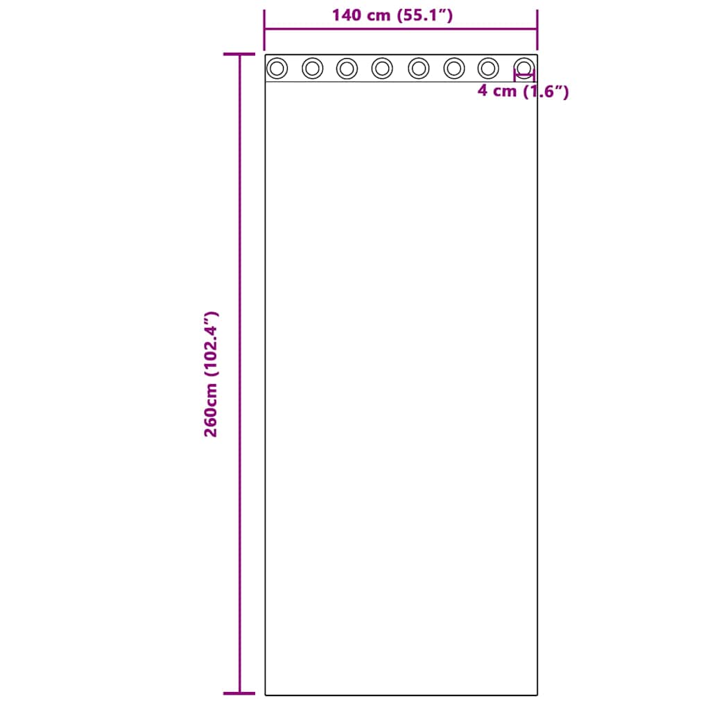 Mørkleggende Gardiner med Ringer 2 pcs Gråbrun 260 x 140 cm