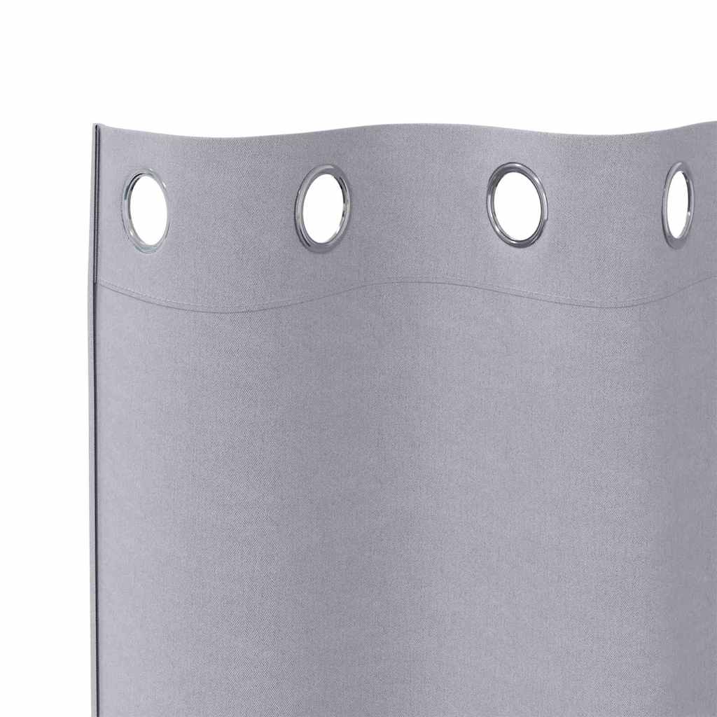 Mørkleggende Gardiner med Ringer 2 pcs Metall Grå 245 x 140 cm