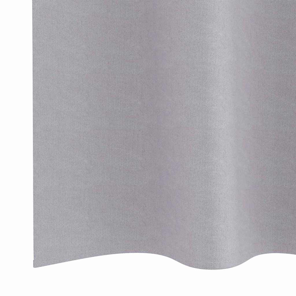 Mørkleggende Gardiner med Ringer 2 pcs Metall Grå 245 x 140 cm