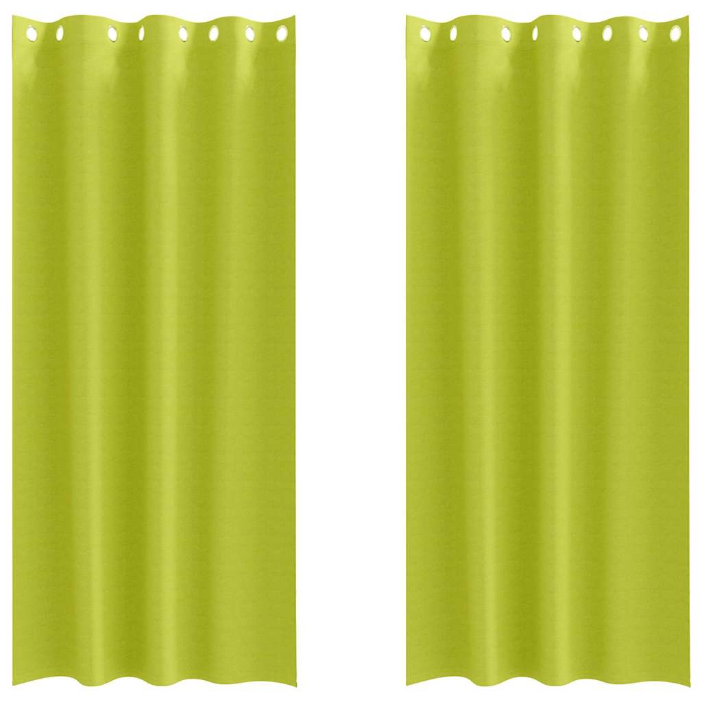 Mørkleggende Gardiner med Ringer 2 pcs grønn 225 x 140 cm