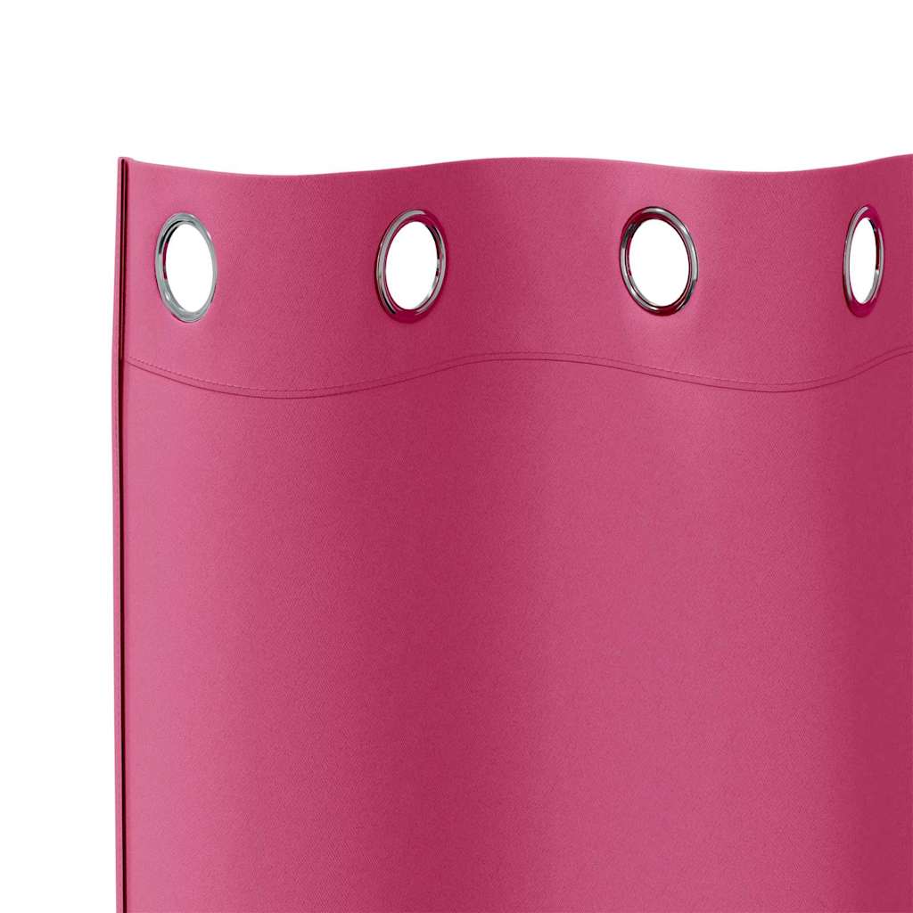 Mørkleggende Gardiner med Ringer 2 pcs Lys Rosa 260 x 140 cm