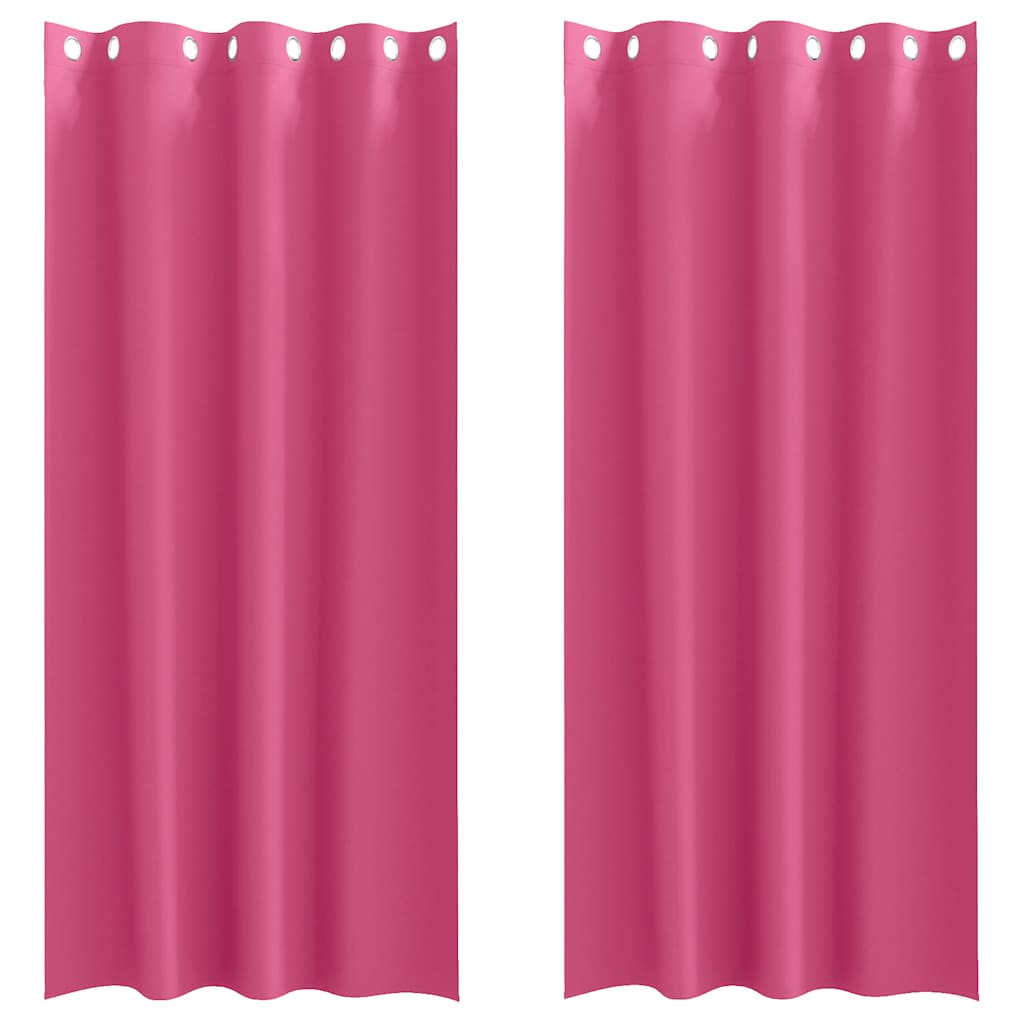 Mørkleggende Gardiner med Ringer 2 pcs Lys Rosa 260 x 140 cm