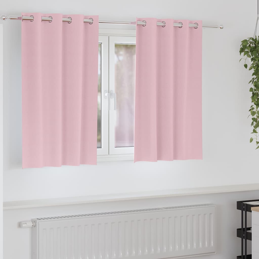 Mørkleggende Gardiner med Ringer 2 pcs Babyrosa 140 x 140 cm vidaXL