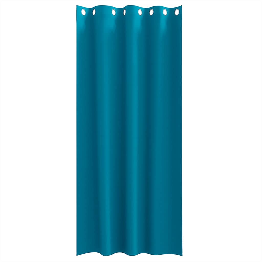 Mørkleggende Gardiner med Ringer 2 pcs Turkis 260 x 140 cm