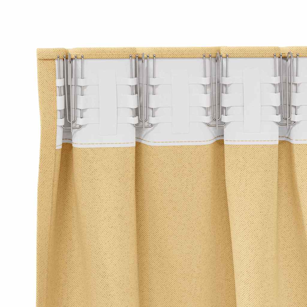 Mørkleggende Gardiner med Ringer 2 pcs Beige 175 x 140 cm