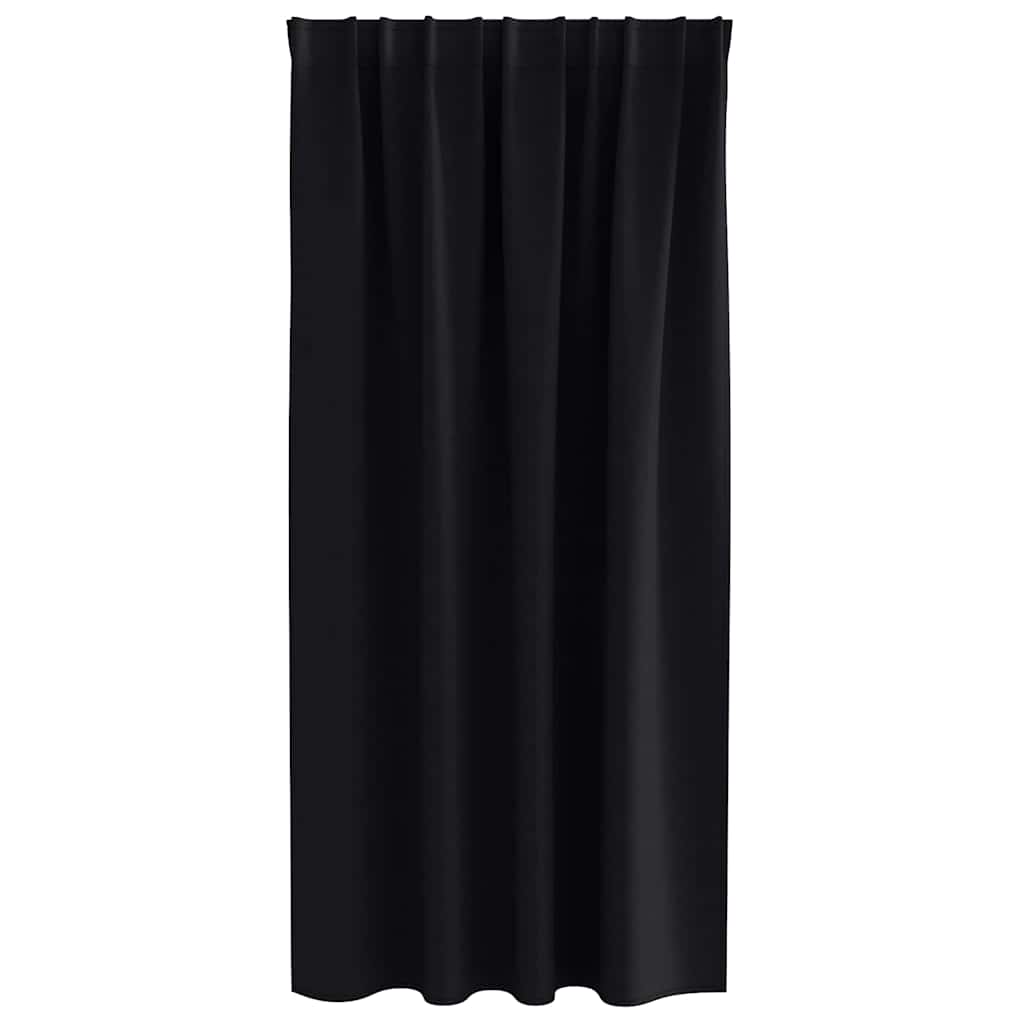Mørkleggende Gardiner med Ringer 2 pcs Svart 175 x 140 cm