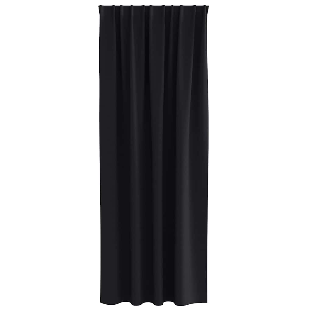 Mørkleggende Gardiner med Ringer 2 pcs Svart 225 x 140 cm