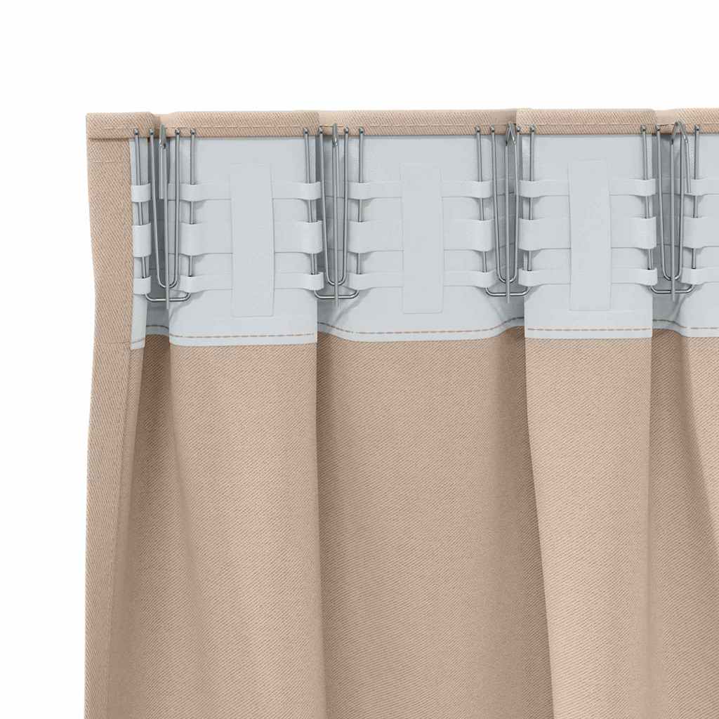 Mørkleggende Gardiner med Ringer 2 pcs Gråbrun 175 x 140 cm