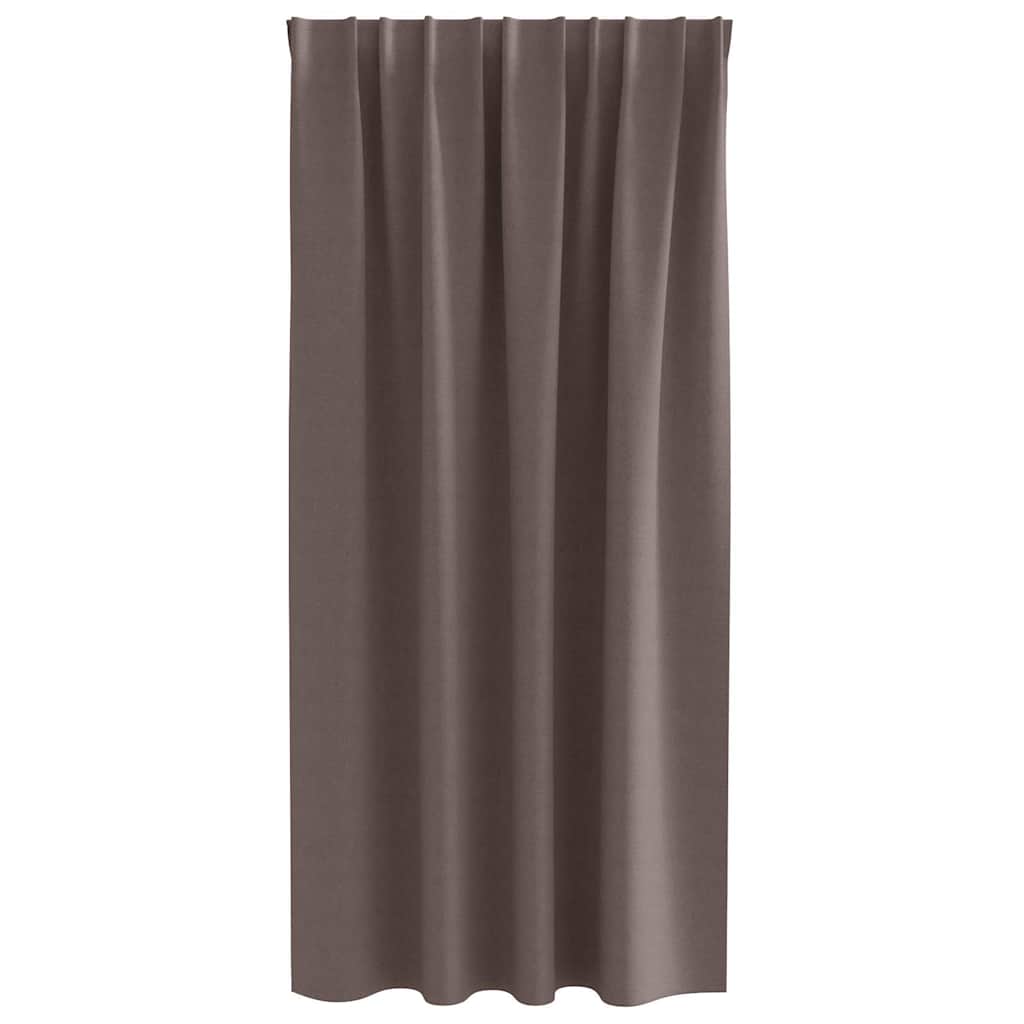 Mørkleggende Gardiner med Ringer 2 pcs Mørk brun 175 x 140 cm