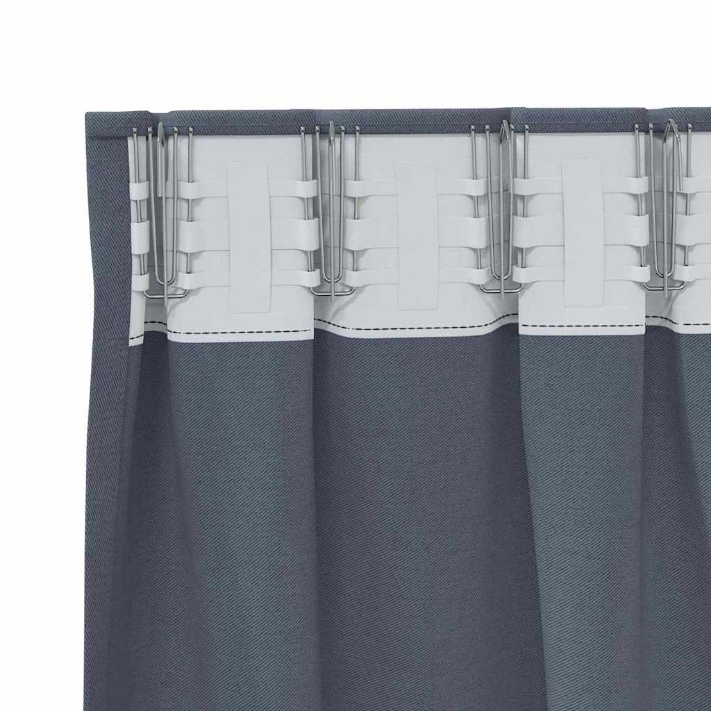 Mørkleggende Gardiner med Ringer 2 pcs Antrasitt 175 x 140 cm