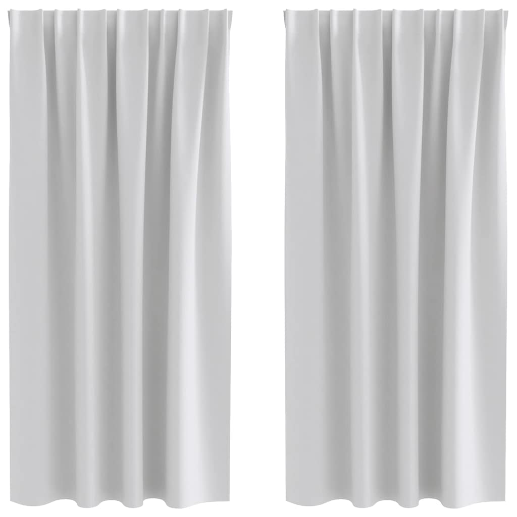 Mørkleggende Gardiner med Ringer 2 pcs Lysegrå 175 x 140 cm